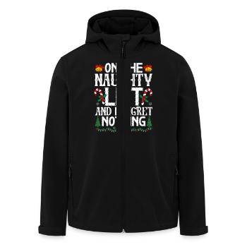 On The Naughty List And I Regret Nothing Christmas - Men’s Recycled Softshell Jacket by Stanley/Stella - black - Front - AI Model Male 185 light (185cm)