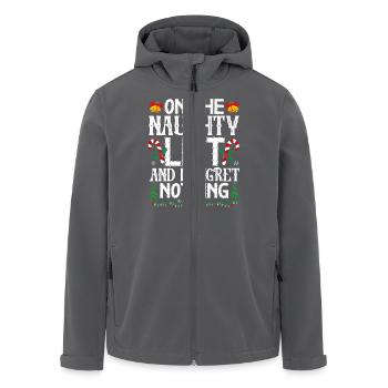 On The Naughty List And I Regret Nothing Christmas - Men’s Recycled Softshell Jacket by Stanley/Stella - anthracite - Front - AI Model Male 185 light (185cm)