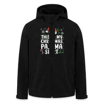 This Is My Christmas Pajama Shirt Santa Nap Sleep - Men’s Recycled Softshell Jacket by Stanley/Stella - black - Front - AI Model Male 185 light (185cm)