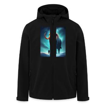 Un mammouth cool et un humain - Veste softshell homme en polyester recyclé Stanley/Stella - noir - Devant - AI Model Male 185 light (185cm)