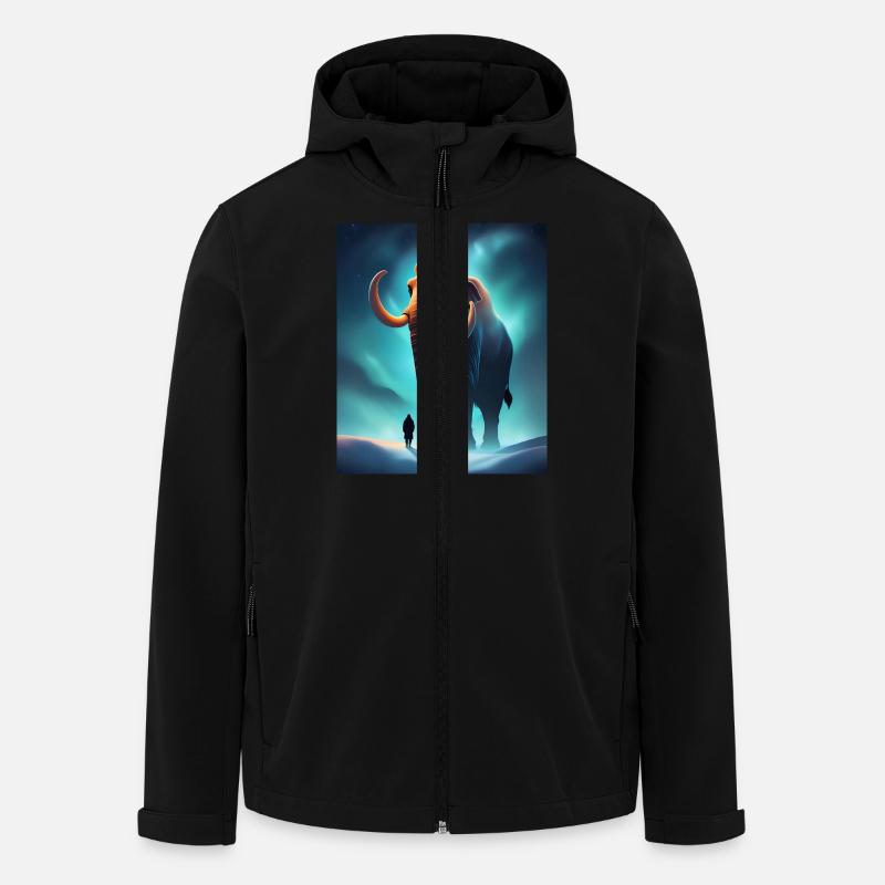 Cool mammoth and a human - Men’s Recycled Softshell Jacket by Stanley/Stella - black