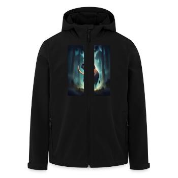 Mammut im Wald - Recycelte Männer Softshell-Jacke von Stanley/Stella - Schwarz - Vorne - AI Model Male 185 light (185cm)