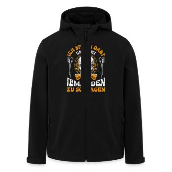 Dartspieler ICH SPIELE DART NICHT ZU SCHLAGEN - Recycelte Männer Softshell-Jacke von Stanley/Stella - Schwarz - Vorne - AI Model Male 185 light (185cm)