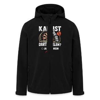 Dart Spieler KANNST DU GUT DART SPIELEN? Lustiges - Recycelte Männer Softshell-Jacke von Stanley/Stella - Schwarz - Vorne - AI Model Male 185 light (185cm)