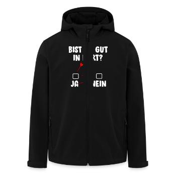 Dart Spieler BIST DU GUT IN DART? JA NEIN Lustiges - Recycelte Männer Softshell-Jacke von Stanley/Stella - Schwarz - Vorne - AI Model Male 185 light (185cm)