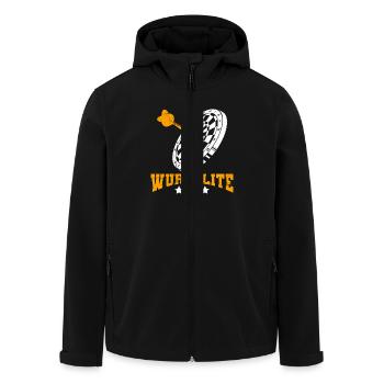 Dartspieler WURFELITE Lustiges Darts Liebhaber - Recycelte Männer Softshell-Jacke von Stanley/Stella - Schwarz - Vorne - AI Model Male 185 light (185cm)