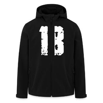 18 Nombre Vintage - Veste softshell homme en polyester recyclé Stanley/Stella - noir - Devant - AI Model Male 185 light (185cm)