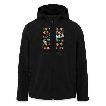 Flora and fauna Mistletoe plants - Men’s Recycled Softshell Jacket by Stanley/Stella - black - Front - AI Model Male 185 light (185cm)