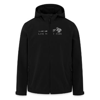 Citation inspirante sur le cycle de vie d’une grenouille - Veste softshell homme en polyester recyclé Stanley/Stella - noir - Devant - AI Model Male 185 light (185cm)