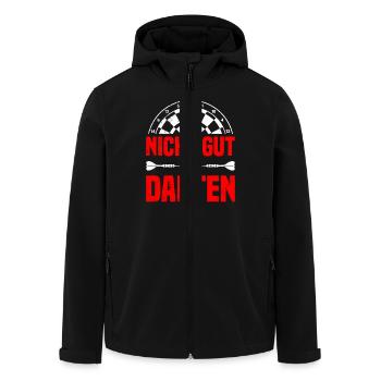 Dart Spieler NICHT GUT IM DARTEN Lustiges Darts - Recycelte Männer Softshell-Jacke von Stanley/Stella - Schwarz - Vorne - AI Model Male 185 light (185cm)