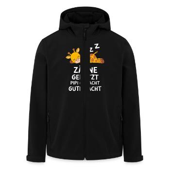 Pajama Nightgown Teeth Brushed Giraffe - Men’s Recycled Softshell Jacket by Stanley/Stella - black - Front - AI Model Male 185 light (185cm)