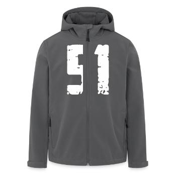 51 Zahl Vintage - Recycelte Männer Softshell-Jacke von Stanley/Stella - Anthrazit - Vorne - AI Model Male 185 light (185cm)