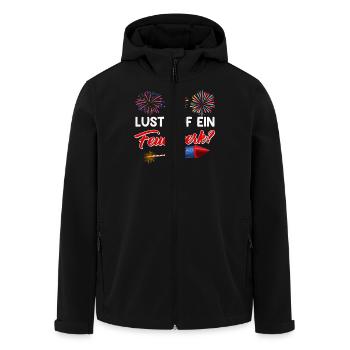 Pyrotechnik LUST AUF EIN FEUERWERK Lustiges - Recycelte Männer Softshell-Jacke von Stanley/Stella - Schwarz - Vorne - AI Model Male 185 light (185cm)