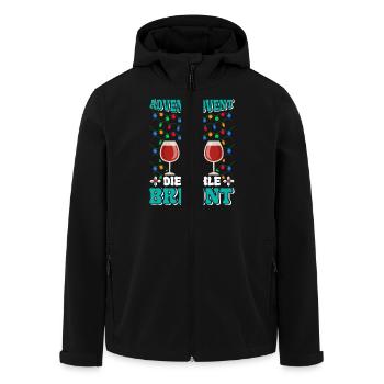 ADVENT ADVENT DIE KEHLE BRENNT Lustiges Glühwein - Recycelte Männer Softshell-Jacke von Stanley/Stella - Schwarz - Vorne - AI Model Male 185 light (185cm)