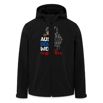 Feuerwerk AUS DEM WEG MUSS BÖLLERN Lustiges - Recycelte Männer Softshell-Jacke von Stanley/Stella - Schwarz - Vorne - AI Model Male 185 light (185cm)