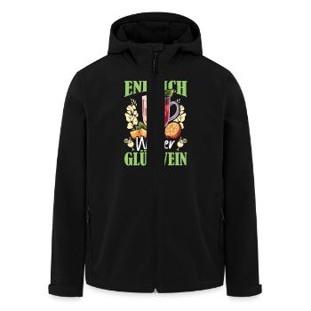 Glühweinstand ENDLICH WIEDER GLÜHWEIN Lustiges - Recycelte Männer Softshell-Jacke von Stanley/Stella - Schwarz - Vorne - AI Model Male 185 light (185cm)
