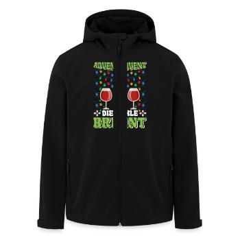 ADVENT ADVENT DIE KEHLE BRENNT Lustiges Glühwein - Recycelte Männer Softshell-Jacke von Stanley/Stella - Schwarz - Vorne - AI Model Male 185 light (185cm)