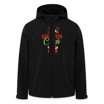 Weihnachtsmarkt GLÜHWEIN CLAUS Lustiges Santa - Recycelte Männer Softshell-Jacke von Stanley/Stella - Schwarz - Vorne - AI Model Male 185 light (185cm)