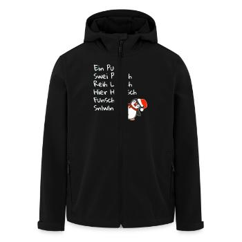 Ein Punsch Swei Punsch - Pinguin Weihnachtsfeier - Recycelte Männer Softshell-Jacke von Stanley/Stella - Schwarz - Vorne - AI Model Male 185 light (185cm)