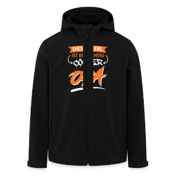 Opi DIESER KERL IST EIN RICHTIG COOLER OPA Lustig - Recycelte Männer Softshell-Jacke von Stanley/Stella - Schwarz - Vorne - AI Model Male 185 light (185cm)