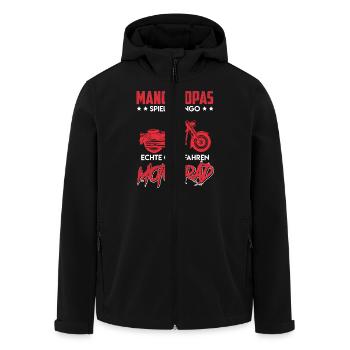 Opi MANCHE OPAS SPIELEN BINGO ECHTE OPAS FAHREN - Recycelte Männer Softshell-Jacke von Stanley/Stella - Schwarz - Vorne - AI Model Male 185 light (185cm)