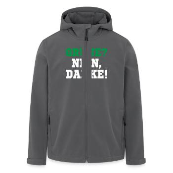 Grüne nein Danke! - Recycelte Männer Softshell-Jacke von Stanley/Stella - Anthrazit - Vorne - AI Model Male 185 light (185cm)