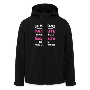 Nicht perfekt, aber ich bin Sekretärin Frau Geschenk - Recycelte Männer Softshell-Jacke von Stanley/Stella - Schwarz - Vorne - AI Model Male 185 light (185cm)