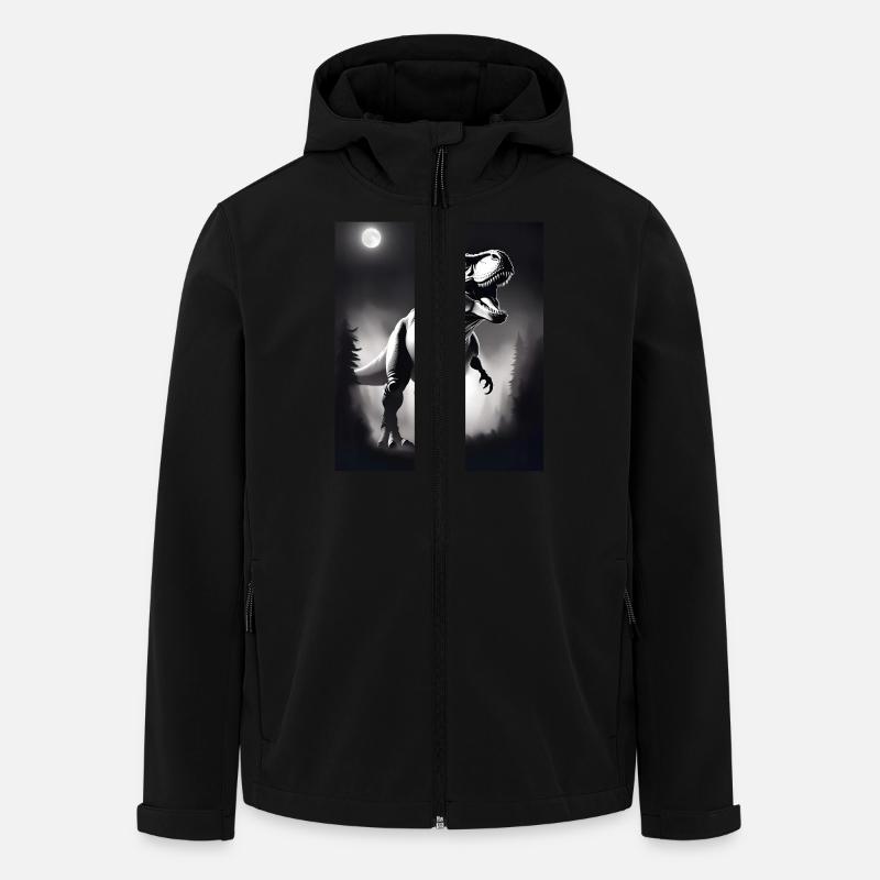 Schwarz-weißer T-Rex - Recycelte Männer Softshell-Jacke von Stanley/Stella - Schwarz