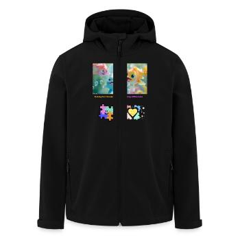 Fischen für Freundschaft Unterschiede annehmen - Recycelte Männer Softshell-Jacke von Stanley/Stella - Schwarz - Vorne - AI Model Male 185 light (185cm)