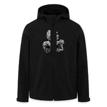 Christmas with Dinosaurs - Men’s Recycled Softshell Jacket by Stanley/Stella - black - Front - AI Model Male 185 light (185cm)