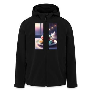 Un tas de macarons français - Veste softshell homme en polyester recyclé Stanley/Stella - noir - Devant - AI Model Male 185 light (185cm)