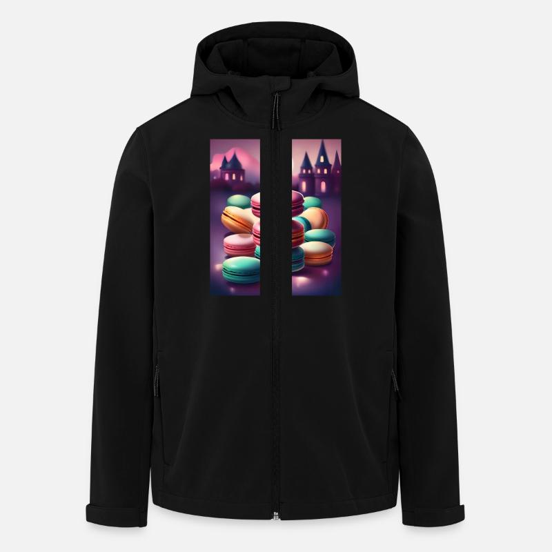Superbes macarons à la meringue - Veste softshell homme en polyester recyclé Stanley/Stella - noir