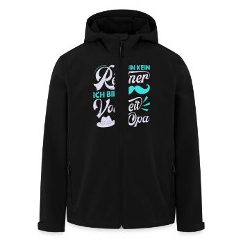 Großvater BIN KEIN RENTNER BIN VOLLZEIT OPA Lustig - Recycelte Männer Softshell-Jacke von Stanley/Stella - Schwarz - Vorne - AI Model Male 185 light (185cm)