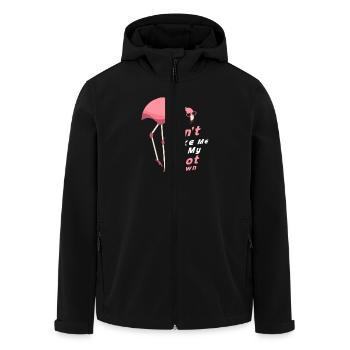 Don't Make Me Put My Foot Down Pink Bird Flamingo - Men’s Recycled Softshell Jacket by Stanley/Stella - black - Front - AI Model Male 185 light (185cm)