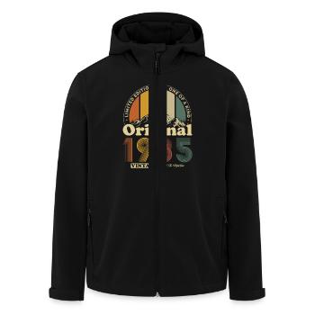 Original 1985 40th Anniversary Vintage Gift - Men’s Recycled Softshell Jacket by Stanley/Stella - black - Front - AI Model Male 185 light (185cm)