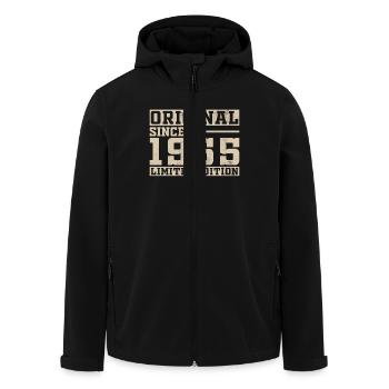 Original 1965 Vintage Birthday Gift - Men’s Recycled Softshell Jacket by Stanley/Stella - black - Front - AI Model Male 185 light (185cm)
