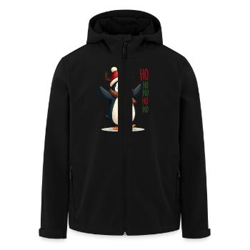 Ho Ho Ho Pinguin - Recycelte Männer Softshell-Jacke von Stanley/Stella - Schwarz - Vorne - AI Model Male 185 light (185cm)