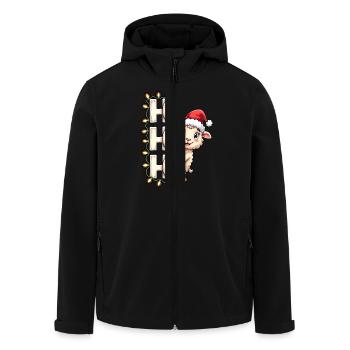 ho ho ho - schaf spruch - Weihnachtshemd - Recycelte Männer Softshell-Jacke von Stanley/Stella - Schwarz - Vorne - AI Model Male 185 light (185cm)