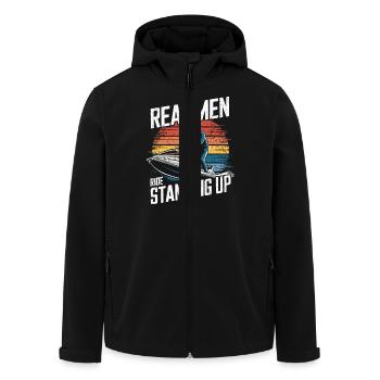 Adrenalin auf dem Wasser - Recycelte Männer Softshell-Jacke von Stanley/Stella - Schwarz - Vorne - AI Model Male 185 light (185cm)