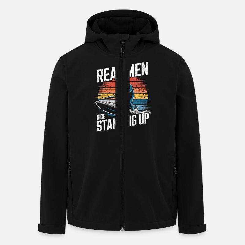 Adrénaline sur l’eau - Veste softshell homme en polyester recyclé Stanley/Stella - noir