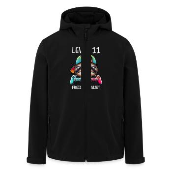 Level 11 Freigeschaltet Gamer Geburtstag Faultier - Recycelte Männer Softshell-Jacke von Stanley/Stella - Schwarz - Vorne - AI Model Male 185 light (185cm)