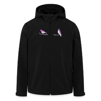 Watercolor Birds on Branch Watercolor Birds on - Men’s Recycled Softshell Jacket by Stanley/Stella - black - Front - AI Model Male 185 light (185cm)