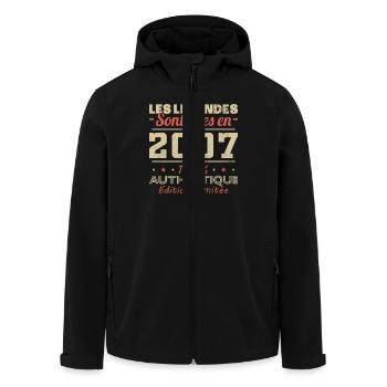The Legends Are Born In 2007 Vintage Gift - Men’s Recycled Softshell Jacket by Stanley/Stella - black - Front - AI Model Male 185 light (185cm)