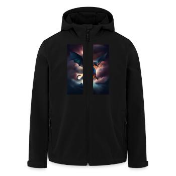 Cool dragon flying over the clouds - Men’s Recycled Softshell Jacket by Stanley/Stella - black - Front - AI Model Male 185 light (185cm)