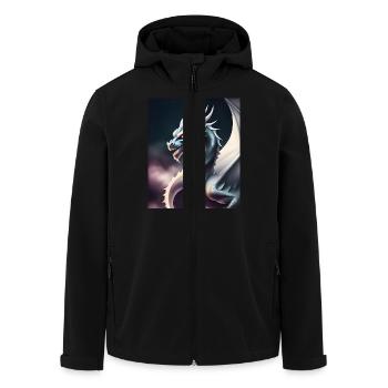 Drachen-Silhouette - Recycelte Männer Softshell-Jacke von Stanley/Stella - Schwarz - Vorne - AI Model Male 185 light (185cm)