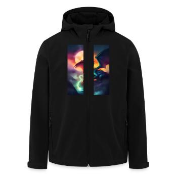 Magischer Drache - Recycelte Männer Softshell-Jacke von Stanley/Stella - Schwarz - Vorne - AI Model Male 185 light (185cm)