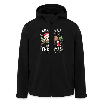Weck mich auf wenn Weihnachten ist Süßes Faultier - Recycelte Männer Softshell-Jacke von Stanley/Stella - Schwarz - Vorne - AI Model Male 185 light (185cm)