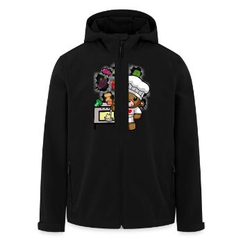 Teddy Teddybär Koch Köche Kochen Köchin Gemüse - Recycelte Männer Softshell-Jacke von Stanley/Stella - Schwarz - Vorne - AI Model Male 185 light (185cm)