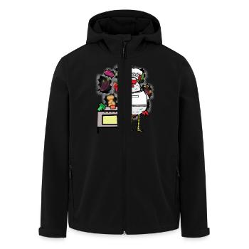 lustig Huhn Gastgeber Gemüse Köchin Koch spaßig - Recycelte Männer Softshell-Jacke von Stanley/Stella - Schwarz - Vorne - AI Model Male 185 light (185cm)
