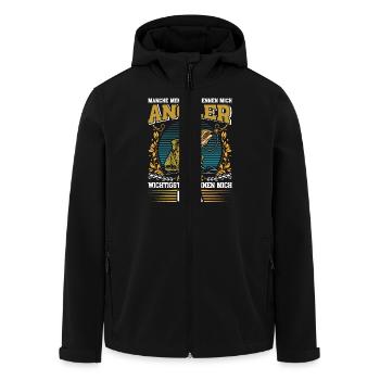 Opi MANCHE MENSCHEN NENNEN MICH ANGLER BIN OPA - Recycelte Männer Softshell-Jacke von Stanley/Stella - Schwarz - Vorne - AI Model Male 185 light (185cm)